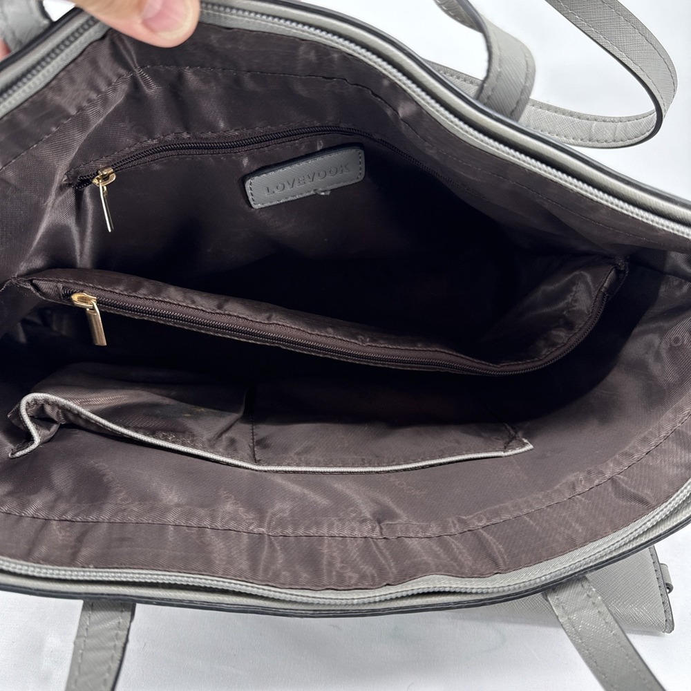 LOVEVOOK Women's Shoulder Bag Purse Tote Satchel With Sm Insert Bag Grey - Picture 9 of 9